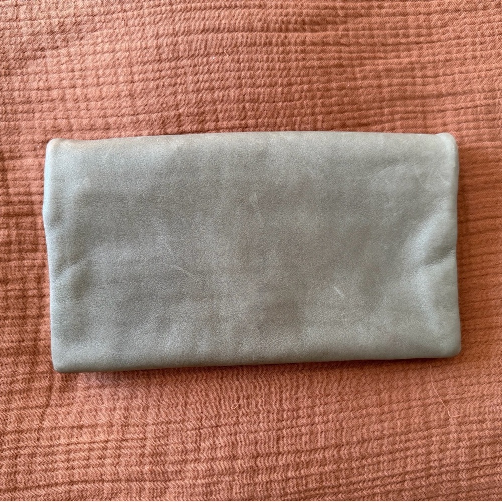 Ann Taylor Leather Clutch In Olive Green